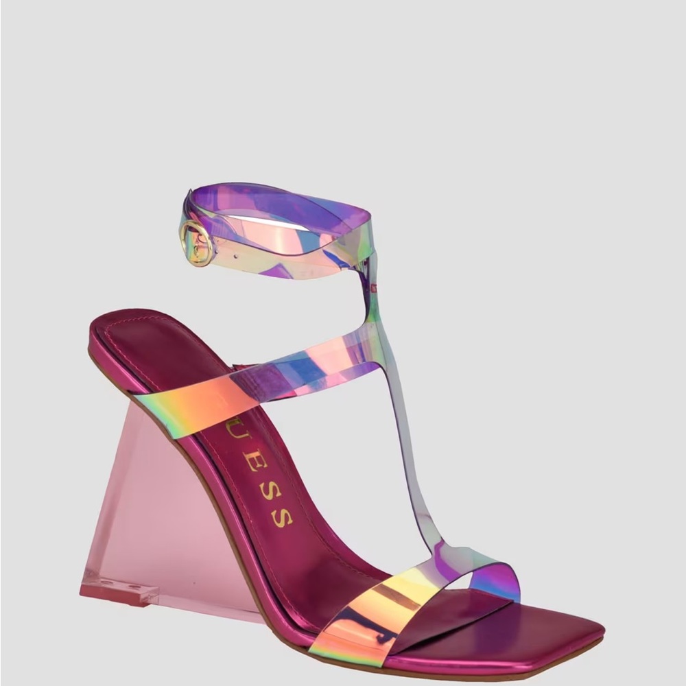 Guess Iridescent Pink Wedges